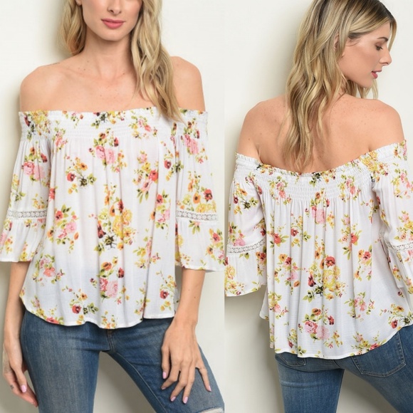 Sweetbb Tops - Last White Floral Blouse